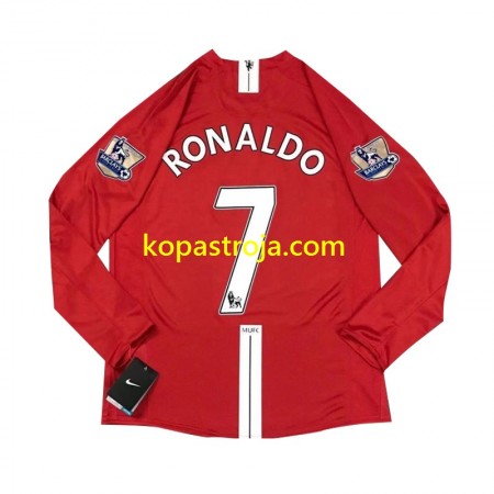Billiga Fotbollströjor Manchester United Cristiano Ronaldo 7 2007 Retro Hemma tröja Långärmad